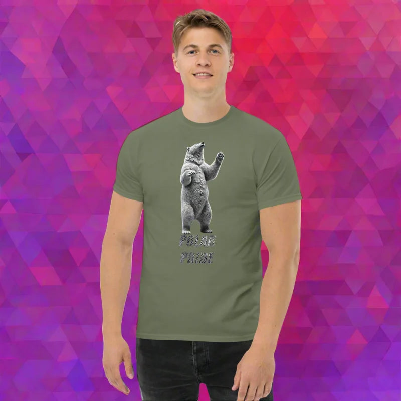 POLAR PRIDE B&W Graphic Bear Slang Classic T-Shirt - Unisex Classic Short Sleeve T-Shirt - Bear, Doggy styled, LGBTQ