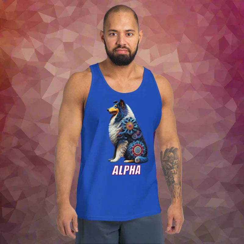 ALPHA Sitting Pup Role Pride Tank Top - Unisex Tank Top - Doggy styled, He, He T-Shirts, LGBTQ + , Men’s Clothing