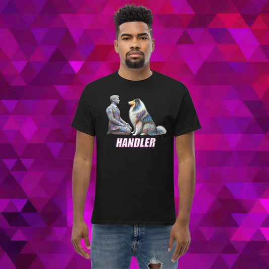HANDLER Sitting with Pup Role Pride Classic T-Shirt - Unisex Classic Short Sleeve T-Shirt - Doggy styled, He,