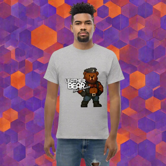 Man’s gray doggy styled classic t-shirt from Leather Bear Come To Daddy collection