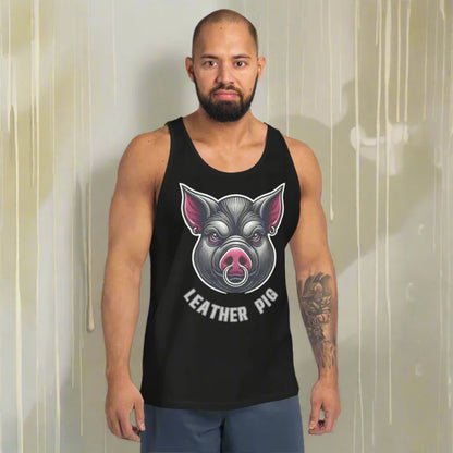 LEATHER PIG Grunter Pig Face Fetish Tank Top