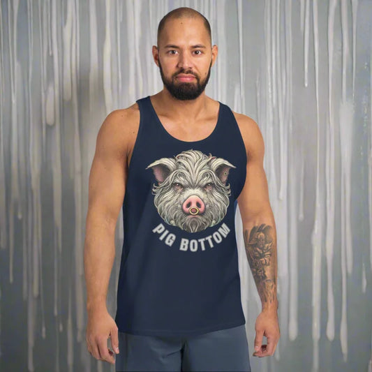 PIG BOTTOM Cumdump Pig Face Fetish Tank Top - Unisex Tank Top - Doggy styled, He, He T-Shirts, Men’s Clothing, Men’s