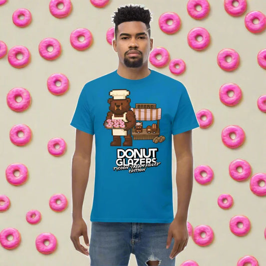 Blue donut graphic sleeveless muscle t-shirt from 8-Bit Pixel Daddy Bakery Doggy Styled Clothes