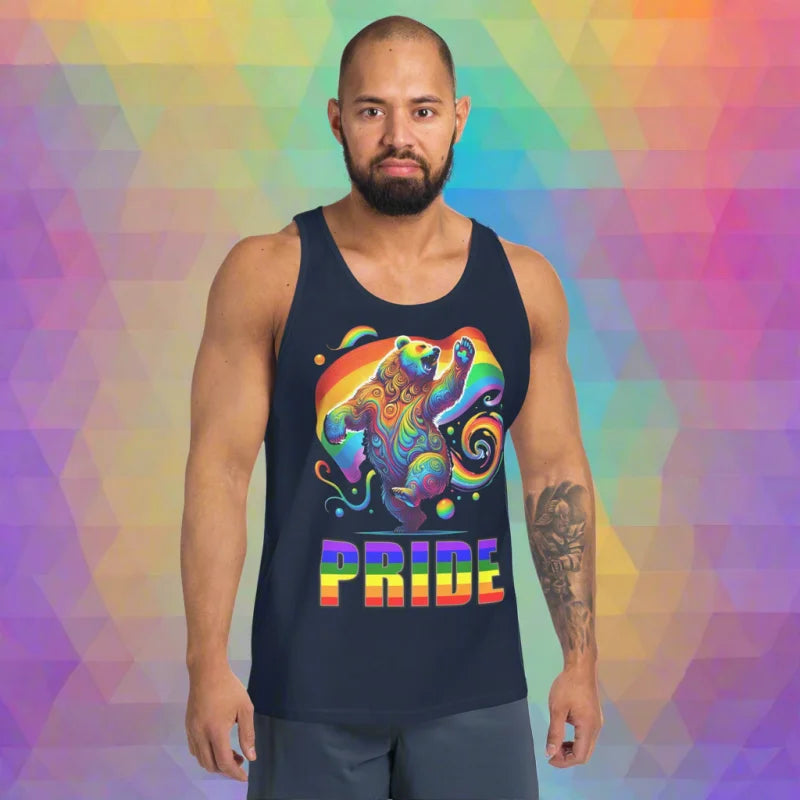 PRIDE Rainbow Dancing Bear Tank Top