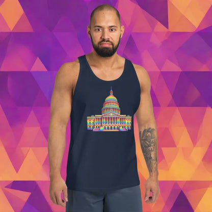 Rainbow Pride Flag Capitol Hill Tank Top - Unisex Tank Top - Activist, Doggy styled, LGBTQ + , Pride, Pride Fetish