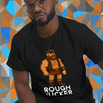 Black gay dom classic t-shirt with pixelated doggy styled character design