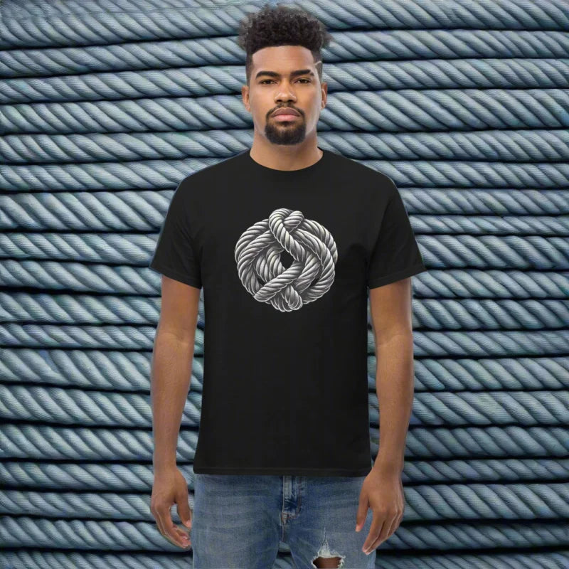 Black t-shirt with stylish rope knot design for comfy doggy styled clothes lovers