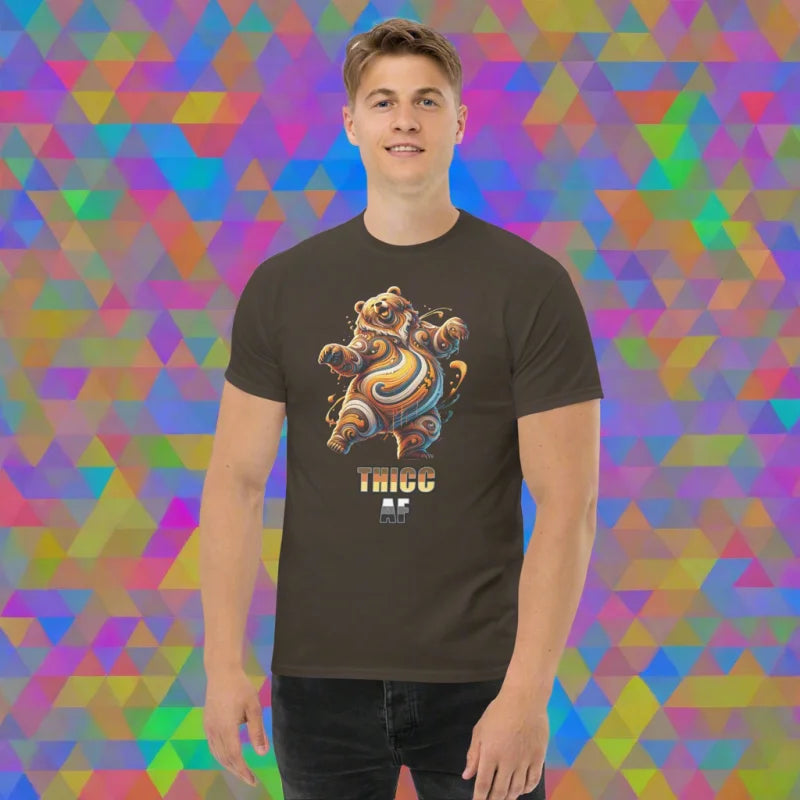 THICC AF Dancing Bear Pride Classic T-Shirt - Unisex Classic Short Sleeve T-Shirt - Bear, Doggy styled, LGBTQ +