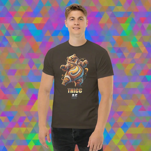 THICC AF Dancing Bear Pride Classic T-Shirt - Unisex Classic Short Sleeve T-Shirt - Bear, Doggy styled, LGBTQ +