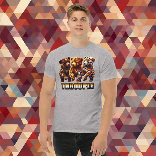 THROUPLE Polyamorous Trio Bear Pride Slang Classic T-Shirt - Unisex Classic Short Sleeve T-Shirt - Bear, Doggy styled,
