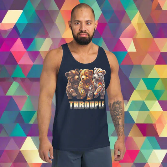 THROUPLE Polyamorous Trio Bear Pride Slang Tank Top
